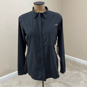 Altra Trail Technical Running Button Up Jacket Shirt Black Gray Shirt Wm M $89,